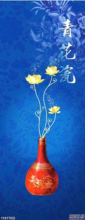 Tranh sơn dầu bình hoa nghệ thuật