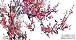 Tranh cành đào già trang trí tường in canvas