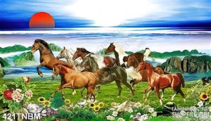 Tranh ngựa dán tường mã đáo thành công