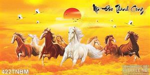 Tranh gạch 3D mã đáo thành công phòng khách