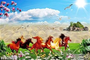 Mẫu tranh ngựa mã đáo thành công đón xuân