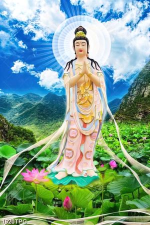Tranh tượng Quan Âm trên núi chất lượng cao