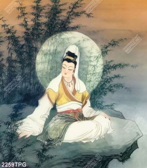 Tranh Quan Âm trên đỉnh núi