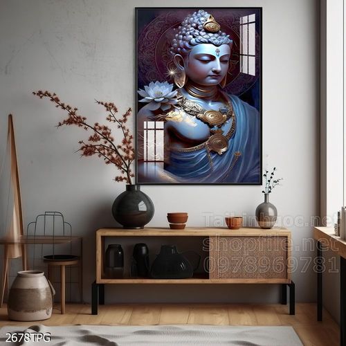 Tranh decor trang trí tường Phật giáo 