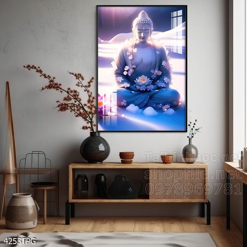 File tranh Phật giáo decor trang trí tường nhà phòng thờ