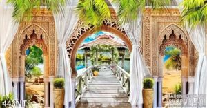 Tranh con đường vào khu nghỉ dưỡng
