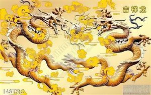 Tranh Rồng điêu khắc kim tiền