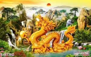 PSD tranh rồng biển thăng thiên trang trí