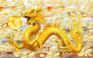 Tranh rồng vàng chất lượng nền giả ngọc đẹp