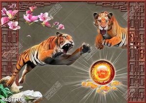 Tranh cặp hổ trang trí tường đẹp