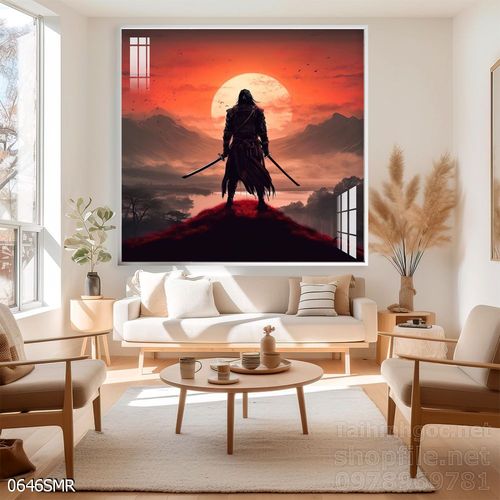 Mẫu tranh Samurai trang trí tường nhà