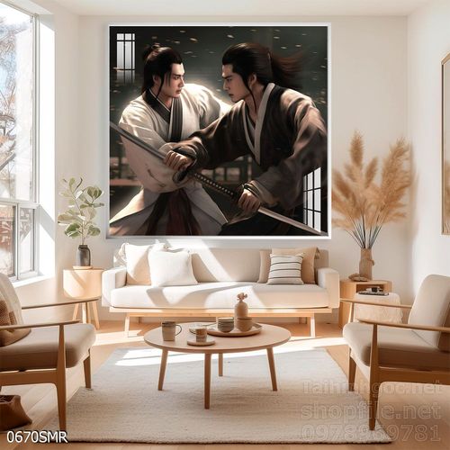 Tranh treo tường nghệ thuật hình Samurai Nhật Bản