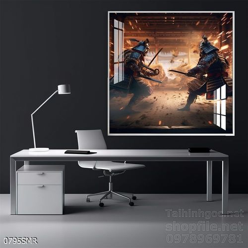 Mẫu tranh chiền binh Samurai décor trang trí tường đẹp độc đáo