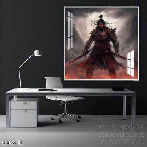 Mẫu tranh Samurai trang trí tường nhà