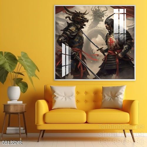 Tranh nghệ thuật treo tường chiến binh Samurai Nhật Bản 