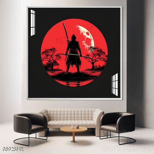 Mẫu tranh Samurai trang trí tường nhà