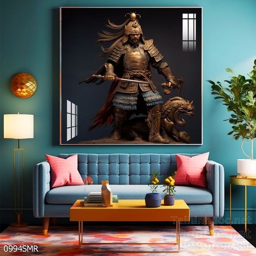 Tranh nghệ thuật deor trang trí tường nhà chiến binh Samurai huyền thoại