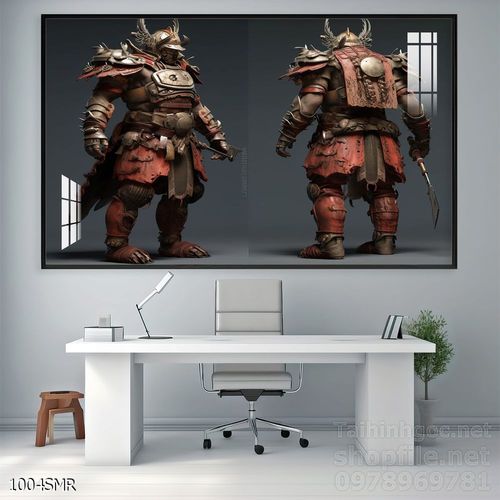 Mẫu tranh Samurai trang trí tường nhà
