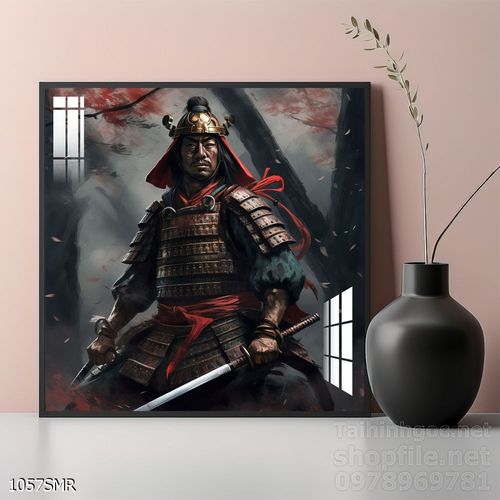 Tranh nghệ thuật deor trang trí tường nhà chiến binh Samurai huyền thoại