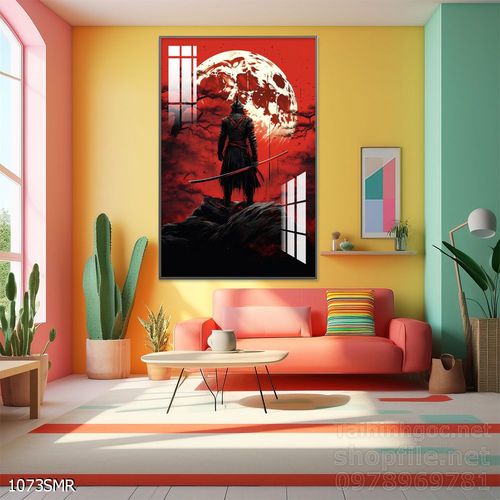 Mẫu tranh chiền binh Samurai décor trang trí tường đẹp độc đáo