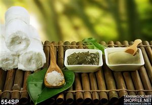 Tranh thiên nhiên lá xanh và mặt nạ thư giãn