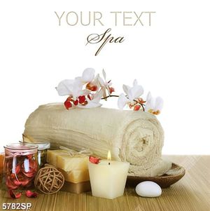 Tranh cành hoa lan và ngọn nến treo spa