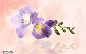 Tranh vẽ bông hoa tím file gốc