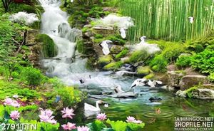 Tranh hồ nước hạc và thiên nga