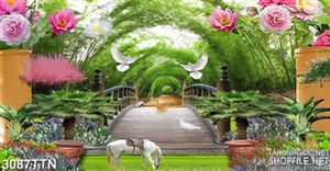 Tranh thiên nhiên vòm hoa đẹp