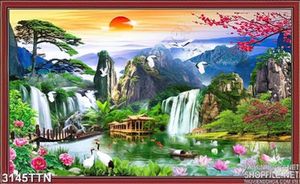 Tranh in wall phong cảnh thác 3D