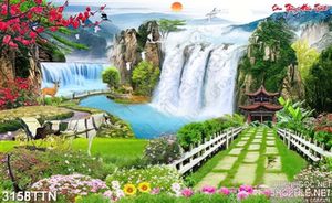Tranh 3D thác nước mới