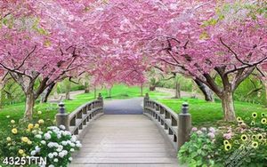 Tranh phong cảnh cây hoa đẹp trang trí tường