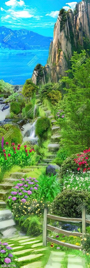Tranh trang trí nội thất đồi núi và hoa chất lượng cao