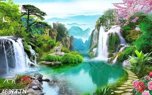 Tranh thác nước nghệ thuật đẹp nhất in uv