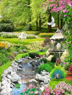 Tranh ban công trên ruộng bật thang đẹp chất lượng cao in kính