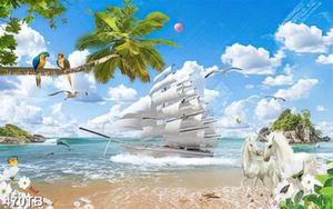 Tranh thuyền buồm trên biển đẹp nhất in kính