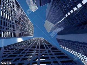 Tranh dán trần nghệ thuật các tòa nhà cao chọc trời in 3d