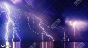 Tranh dán trần in uv những tia sét trên bầu trời