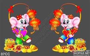 Trang vector Canh Tý chơi đùa ngày tết 2020