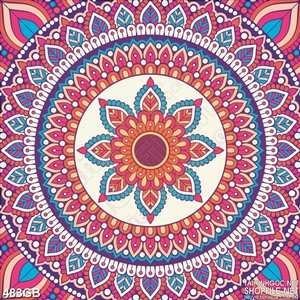 Tranh gạch bông in uv họa tiết đỏ