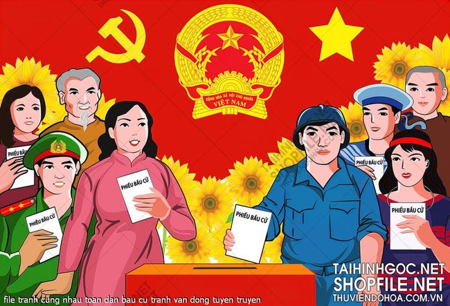 file tranh cung nhau toan dan bau cu tranh van dong tuyen truyen