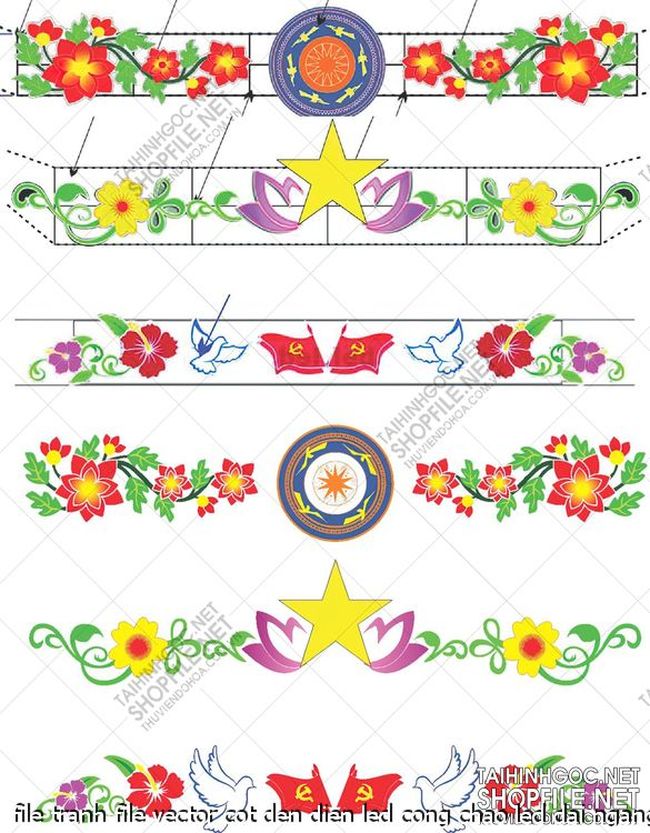 file tranh file vector cot den dien led cong chao led dai ngang duong 26