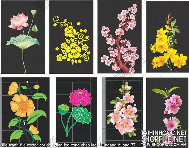 file tranh file vector cot den dien led cong chao led dai ngang duong 37