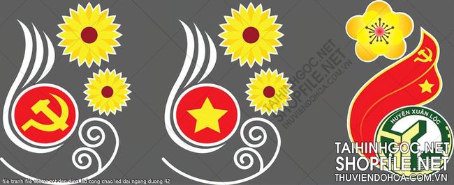 file tranh file vector cot den dien led cong chao led dai ngang duong 42