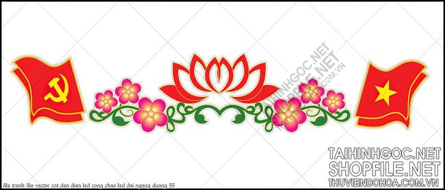 file tranh file vector cot den dien led cong chao led dai ngang duong 55