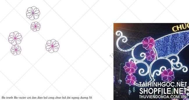 file tranh file vector cot den dien led cong chao led dai ngang duong 56