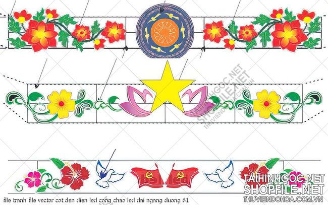 file tranh file vector cot den dien led cong chao led dai ngang duong 61