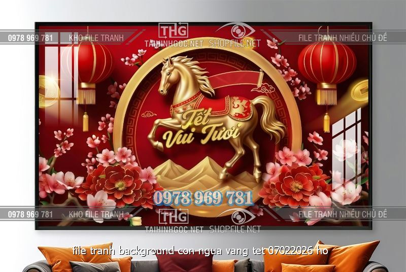 file tranh background con ngua vang tet 07022026 ho