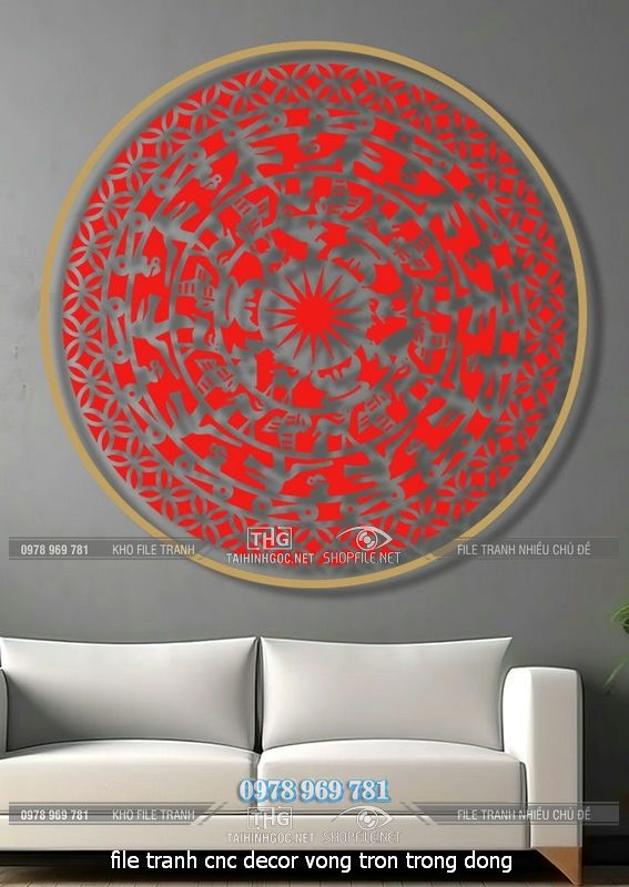 file tranh cnc decor vong tron trong dong