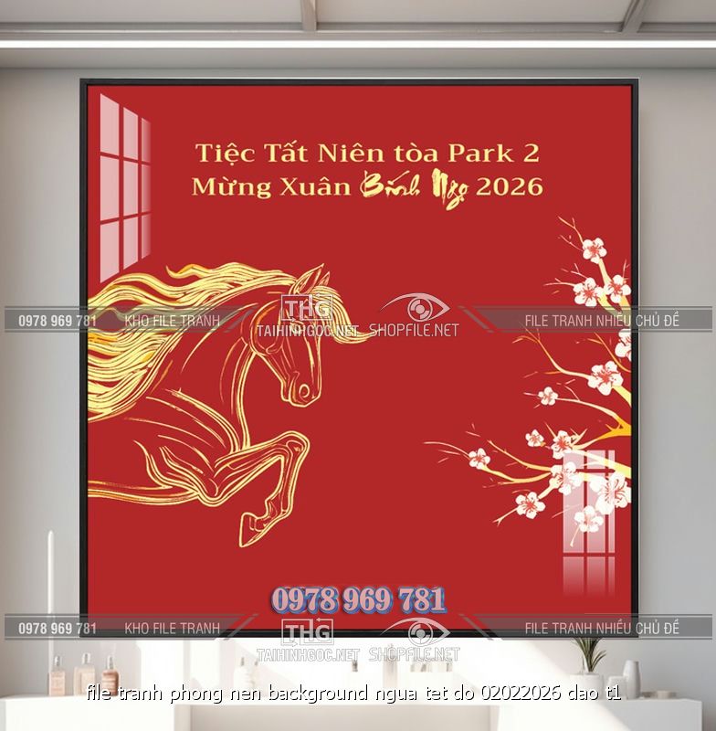 file tranh phong nen background ngua tet do 02022026 dao t1
